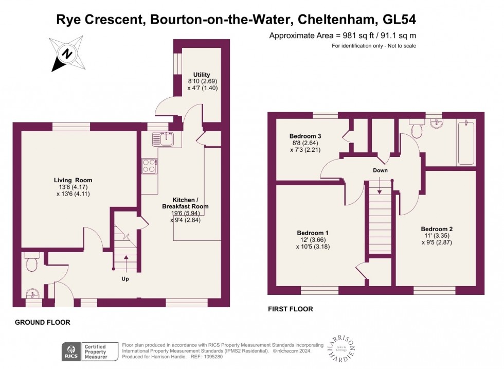 Floorplan for Rye Crescent, Bourton-On-The-Water, GL54
